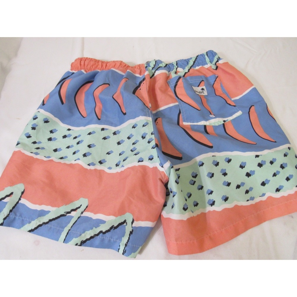 Boardies Apparel Swim Trunks Shorts Mens L Large Orange Blue Abstract Board